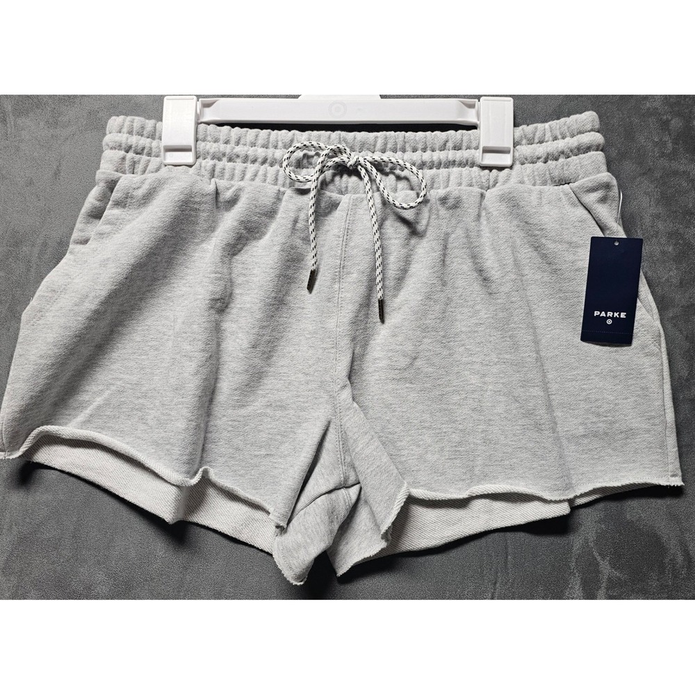 Parke x Target Heather Grey French Terry Raw Hem Sweat Shorts PCD007M Large NEW‎